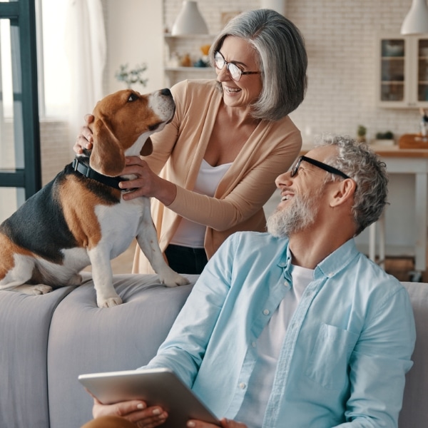 Couple enjoying their clean home.